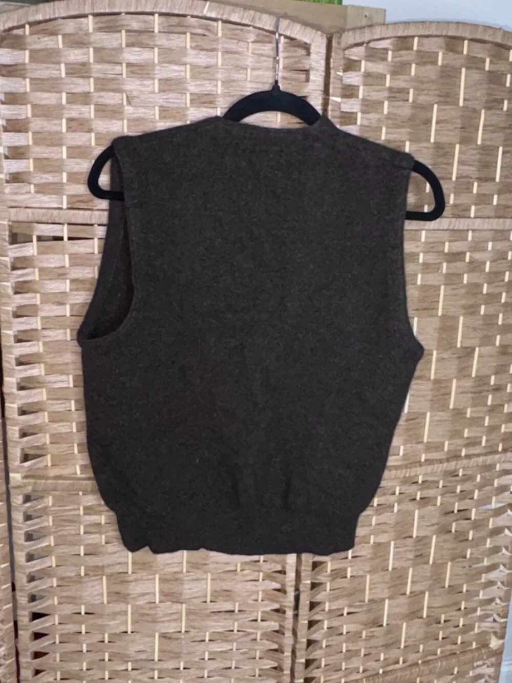 VINTAGE Made in USA Puritan Aquaknit 100% Lambswool Button Vest Sweater size L